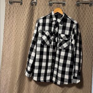 Black and White Plaid Shirt